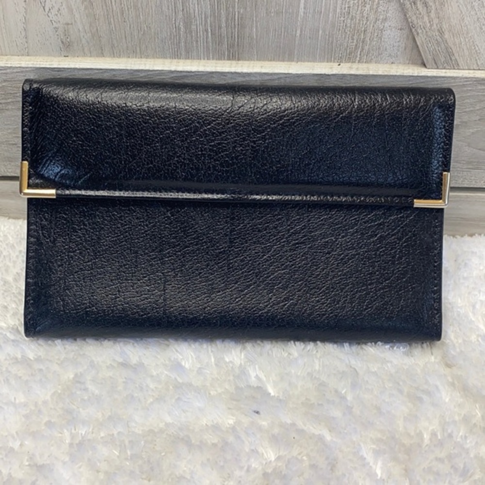 Vintage Women Amity Home Buffalo Calfskin Wallet Black